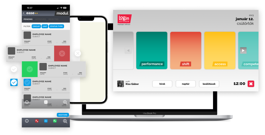 ease++ workforce app on phone and desktop