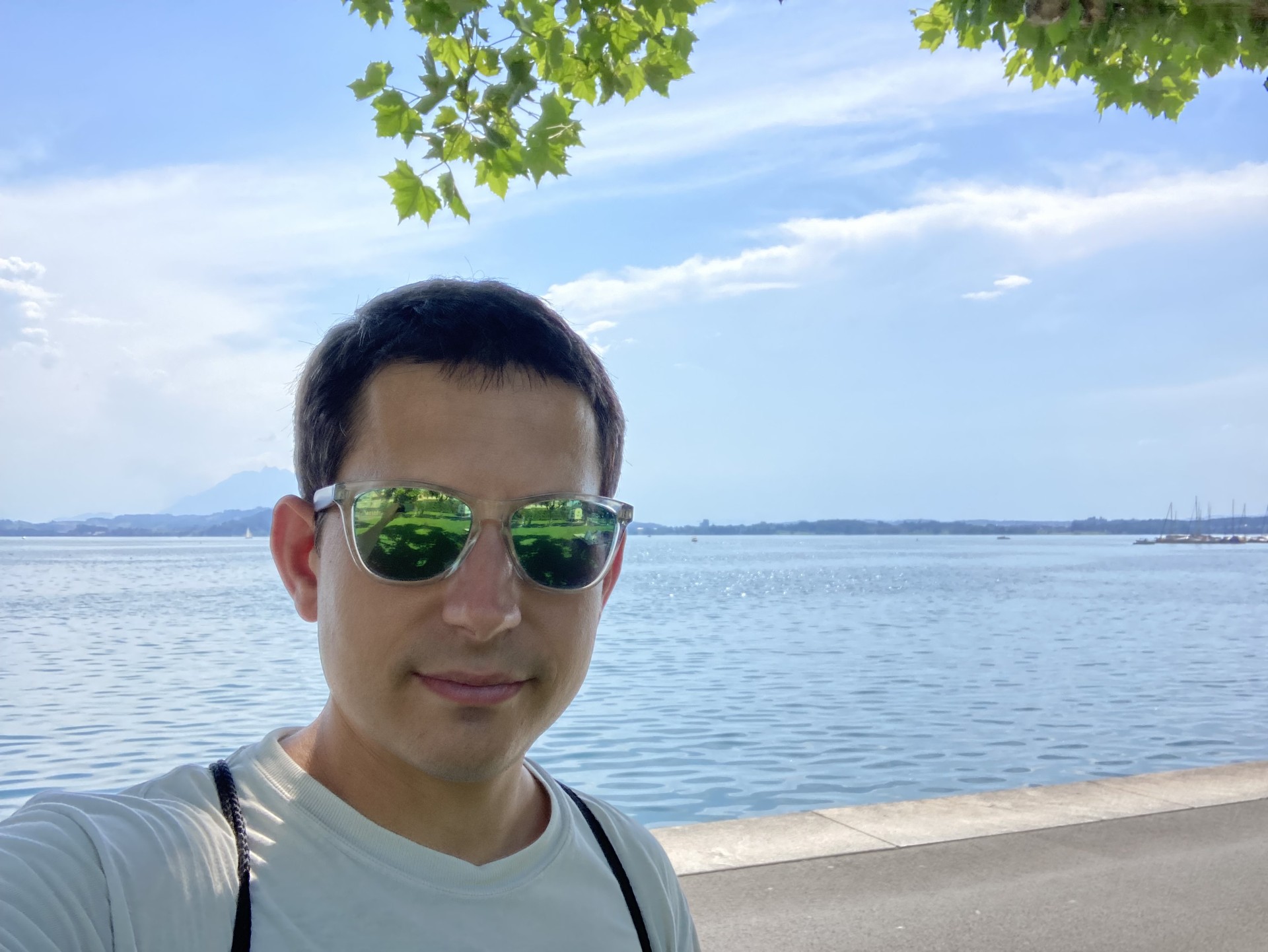 Nandor Sperl at a lakeside promenade